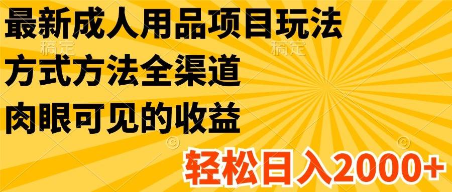 揭秘成人用品暴利项目：全渠道策略，日赚2000+实战秘籍