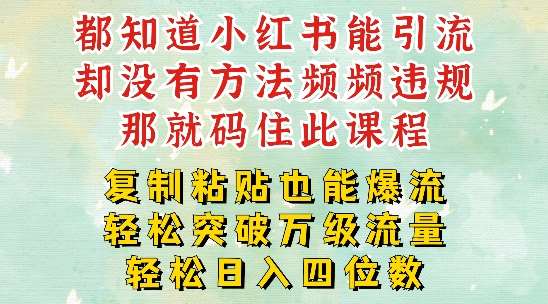 小红书爆流秘籍：复制粘贴+精准引流，一周突破万粉，日赚四位数减肥案例揭秘