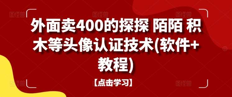 探探陌陌积木头像认证技术揭秘：400元软件+详细教程，轻松通过认证