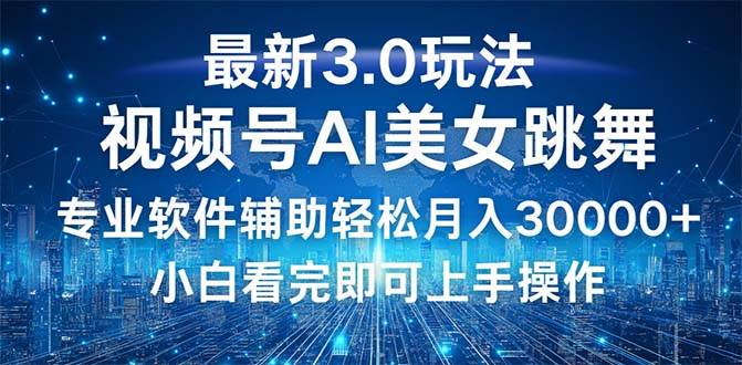 视频号3.0全新玩法揭秘：新手小白如何实现月入30000+的蓝海项目