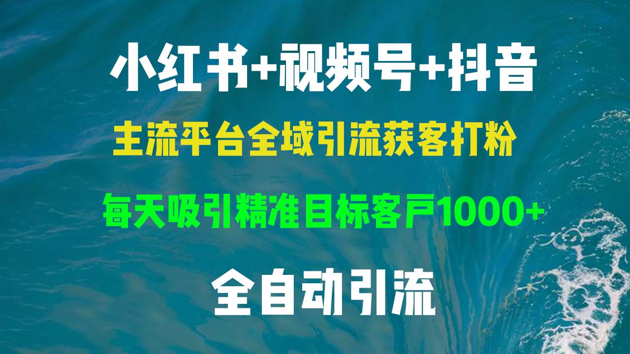 小红书视频号抖音全域引流实战：日引1000+精准粉，私域流量变现秘籍